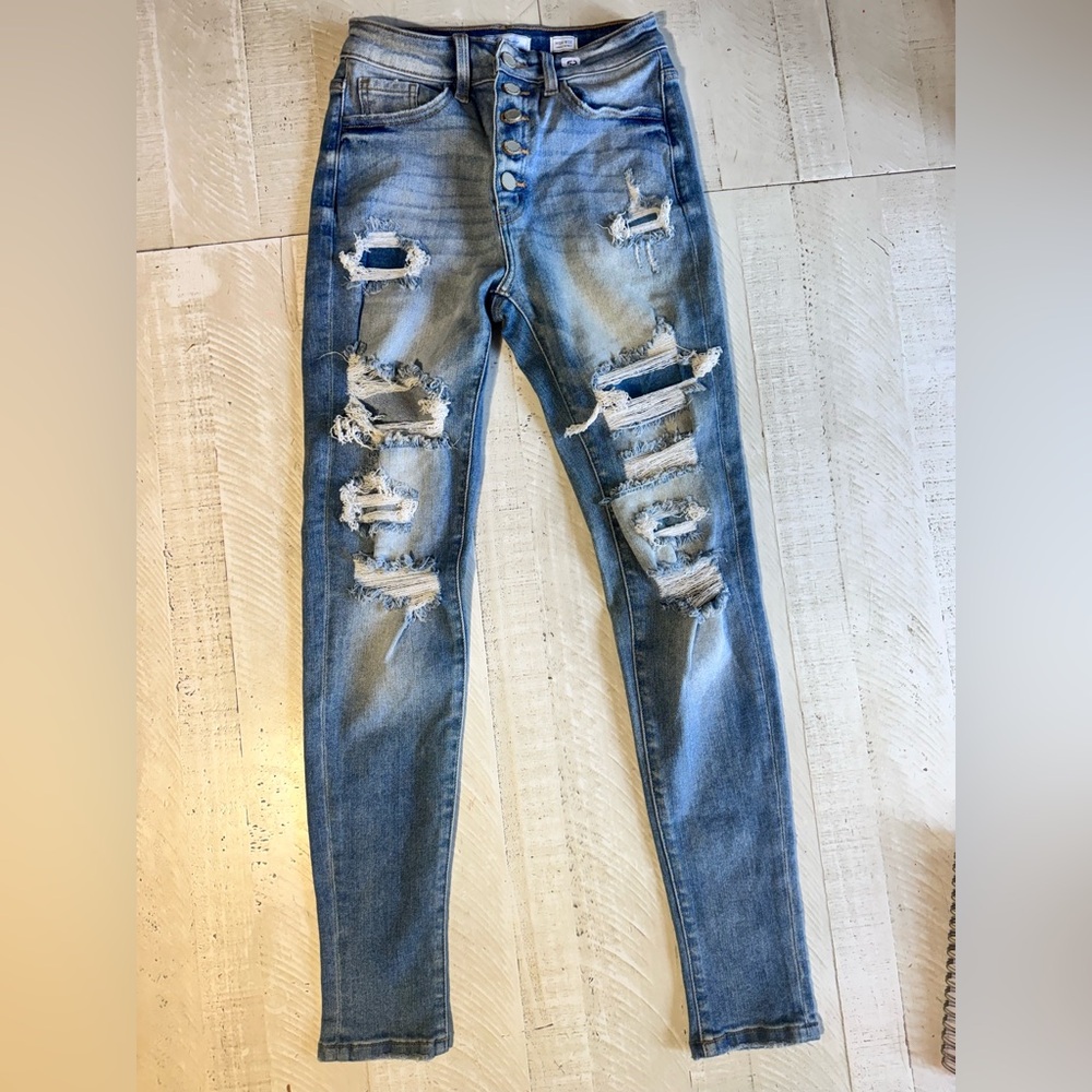 KanCan Light Blue Distressed Skinny Jeans